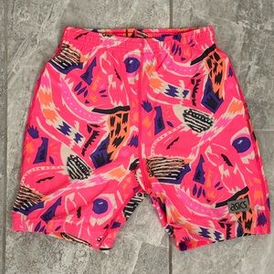 Retro ASICS pink printed bike shorts | Medium